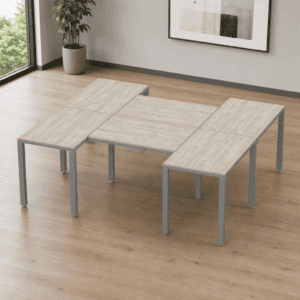 Escritorio en H Billydesk 180x210cm - Encino Polar-oxford