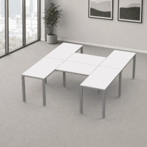 Escritorio en H Billydesk 240x210cm - Blanco-oxford