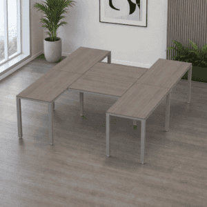 Escritorio en H Billydesk 240x210cm - Ceniza-oxford