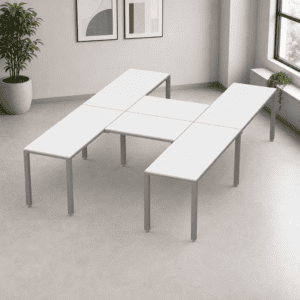 Escritorio en H Billydesk 300x210cm - Blanco-oxford