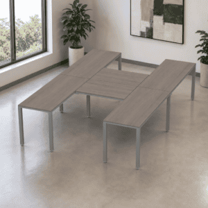 Escritorio en H Billydesk 300x210cm - Ceniza-oxford