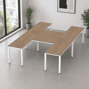 Escritorio en H Billydesk 300x210cm - Monarca-blanco