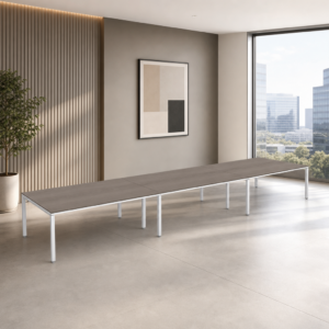 Sala de Juntas 14 personas Billydesk 540x120cm - Ceniza-blanco