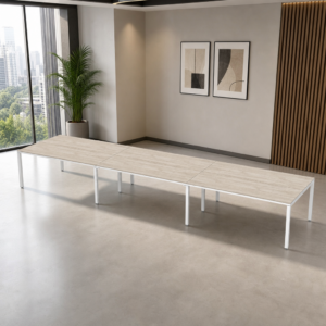 Sala de Juntas 14 personas Billydesk 540x120cm - encino-polar-blanco