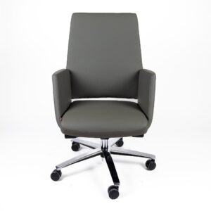 Silla de oficina moderna y cómoda en color gris, ideal para espacios de trabajo y oficinas.