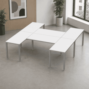 Escritorio en H Billydesk 300x240cm - Blanco-Oxford