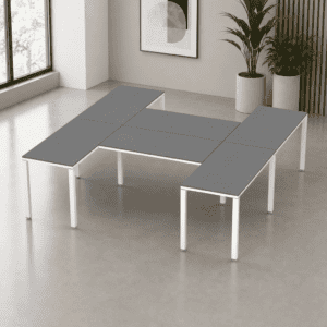 Escritorio en H Billydesk 300x240cm - Oxford-Blanco