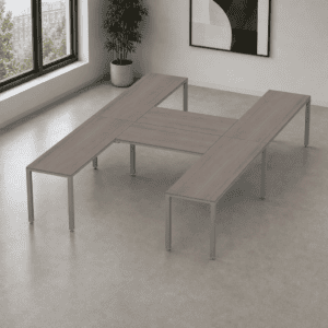 Escritorio en H Billydesk 360x240cm - Ceniza-Oxford