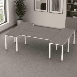 Escritorio en H Billydesk 180x270cm - Ceniza-Blanco