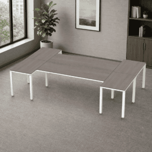 Escritorio en H Billydesk 180x300cm - Ceniza-Blanco