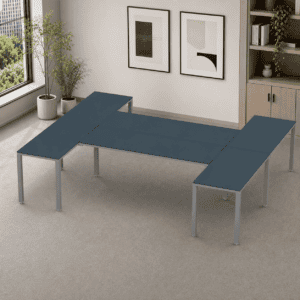 Escritorio en H Billydesk 240x300cm - Zafiro-Oxford