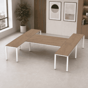 Escritorio en H Billydesk 300x300cm - Monarca-Blanco