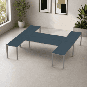 Escritorio en H Billydesk 300x300cm - Zafiro-Oxford