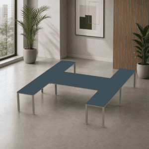 Escritorio en H Billydesk 360x300cm - Zafiro-Oxford